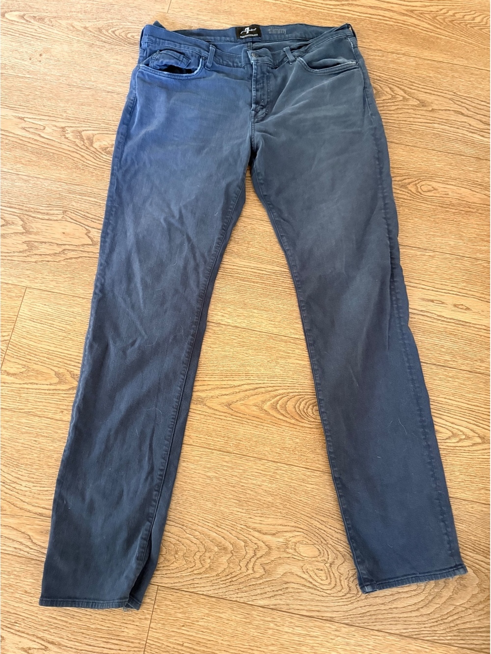 7 For All Mankind Slimmy Navy Blue Slim Fit Jeans Size 38